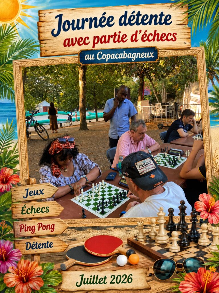 Image illustrant notre présence a copacabagneux pour animer un atelier d'échecs