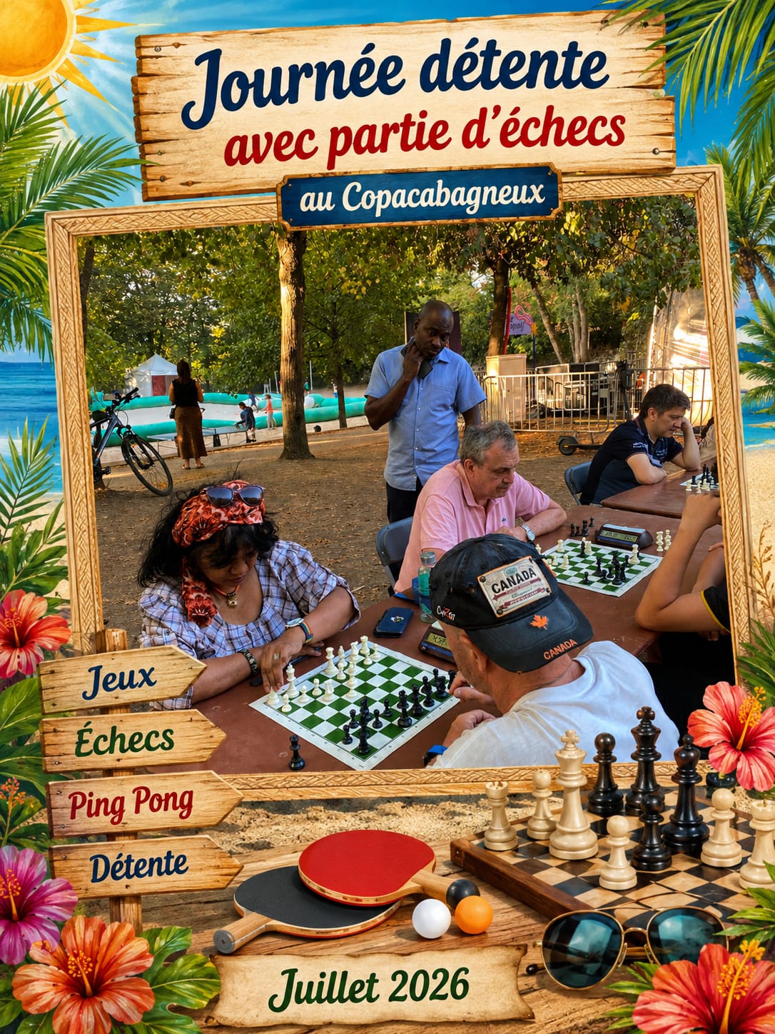 Image illustrant notre présence a copacabagneux pour animer un atelier d'échecs